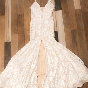 White lace mermaid style dress